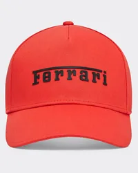 Ferrari Baseball Cap Con Logo Gommato -  Cappellini Rosso Corsa Rosso