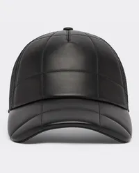 Ferrari Baseball Cap In Pelle Con Motivo Check 7x7 E Mesh -  Cappellini Nero Nero