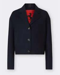 Ferrari Blouson In Foulé Di Lana - Female Giacche Navy Navy