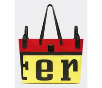 Ferrari Gt Shopping Bag In Tessuto Tecnico Con Maxi Logo Misura Media -  Borse A Tracolla Giallo Chiaro