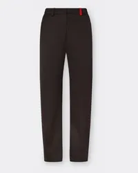 Ferrari Pantalone Chino In Eco-nylon - Female Pantaloni Dark Brown Dark