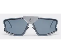 Occhiale Da Sole Ferrari Con Lente Grigia Specchiata Argento Unisex Silver