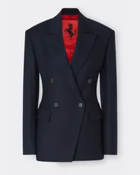 Ferrari Blazer In Foulé Di Lana - Female Giacche E Capispalla Navy Navy