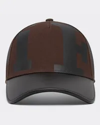 Ferrari Baseball Cap In Cotone E Pelle -  Cappellini Dark Brown Dark