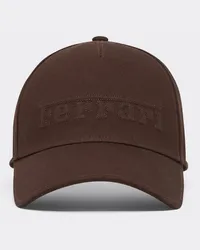 Ferrari Baseball Cap In Cotone Con Ricamo Logo Ferrari -  Cappellini Dark Brown Dark