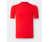 Maglia A Manica Corta In Filato Tecnico - Male T-shirt Rosso Dino