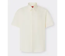 Camicia Manica Corta Con Motivo Check 7x7 - Male Camicie Ivory