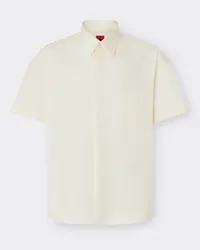 Ferrari Camicia Manica Corta Con Motivo Check 7x7 - Male Camicie Ivory Ivory