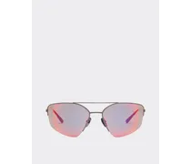 Occhiale Da Sole Ferrari In Titanio Nero Con Lenti Rosse Specchiate - Male Occhiali Da Sole Nero Opaco