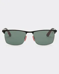 Ferrari Ray-ban For Scuderia Ferrari Rb3726mf Nero E Argento Con Lenti Verde Scuro -  Occhiali Da Sole Silver Silver