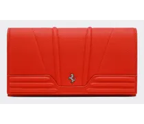 Portafoglio Tri-fold In Pelle Martellata -  Portafogli Rosso Dino