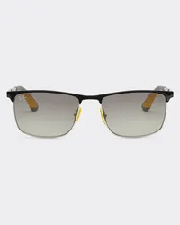 Ferrari Ray-ban For Scuderia Ferrari Rb3726mf Grigio E Argento Con Lenti Grigio Sfumato -  Occhiali Da Sole Silver Silver