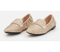 Leather Ballet Loafers | Beige