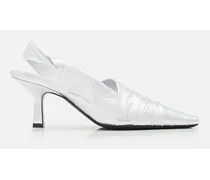 65mm Leather Slingback Heels | Argento