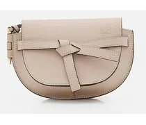 Gate Dual Mini Leather Shoulder Bag | Beige