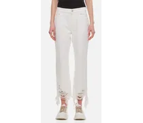 Distressed Cotton Jeans | Bianco