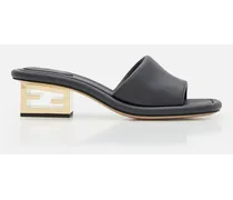 Nappa Leather Slide Sandals | Nero