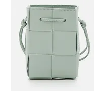 Mini Bucket Cassette Leather Crossbody Bag | Verde