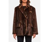 Belinda Faux Fur Blazer Coat | Marrone