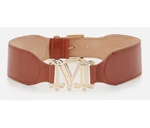 Cintura Con Logo In Pelle | Marrone