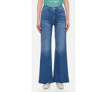 The Justler Roller Heel Fray Cotton Jeans | Blu