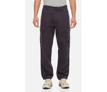 Pantaloni Cargo In Cotone Lino | Nero