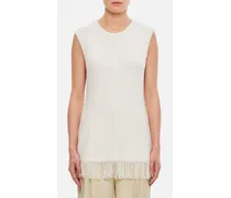 Soria Top With Applied Fringes | Bianco