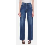 Le High'n'tight Wide Leg Cotton Jeans | Blu