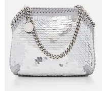 Mini Shoulder Bag Oversized Paillettes | Argento