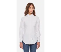 Camicia Classica In Cotone Con Cuciture Rwb | Bianco