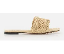 Raffia Lido Flat Sandals | Beige