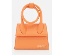 Le Chiquito Noeud Leather Shoulder Bag | Arancione