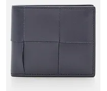 Portafoglio Bi-fold Intrecciato | Blu