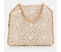 Cotton Crochet Mini Falabella Tote Bag | Beige