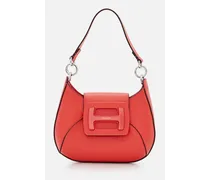 Mini Hobo H-bag Plexi Leather Shoulder Bag | Rosso
