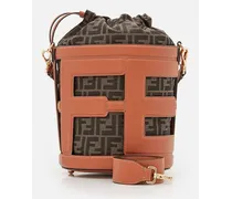 Ff Leather Bucket Bag | Marrone