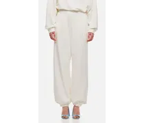 Pantaloni In Jersey Di Cotone Oversize | Bianco