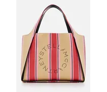 Raffia Striped Tote Bag | Rosso
