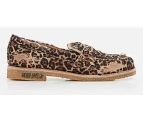 Jerry Leopard Print Leather Loafers | Marrone