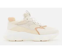Hyperactive Platform Leather Sneakers | Beige