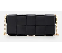 Baguette Pochette On Chain Leather Shoulder Bag | Nero