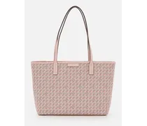 Coated Canvas Small Tote Bag | Rosa