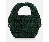 Popcorn Woven Basket Bag | Verde