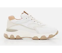 Hyperactive Platform Leather Sneakers | Bianco