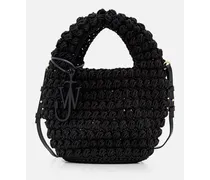 Popcorn Woven Basket Bag | Nero
