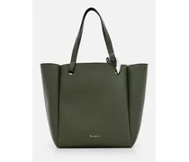 Chain Cabas Leather Tote Bag | Verde