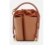 Leather S Bucket Bag | Marrone