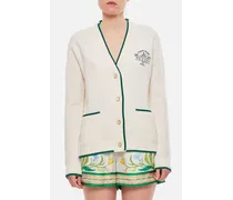 Wool Cashmere Embroidered Cardigan | Bianco