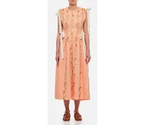 Guaguanco Embroidered Linen Midi Dress | Rosa