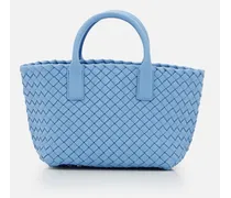 Mini Cabat Leather Tote Bag | Azzurro